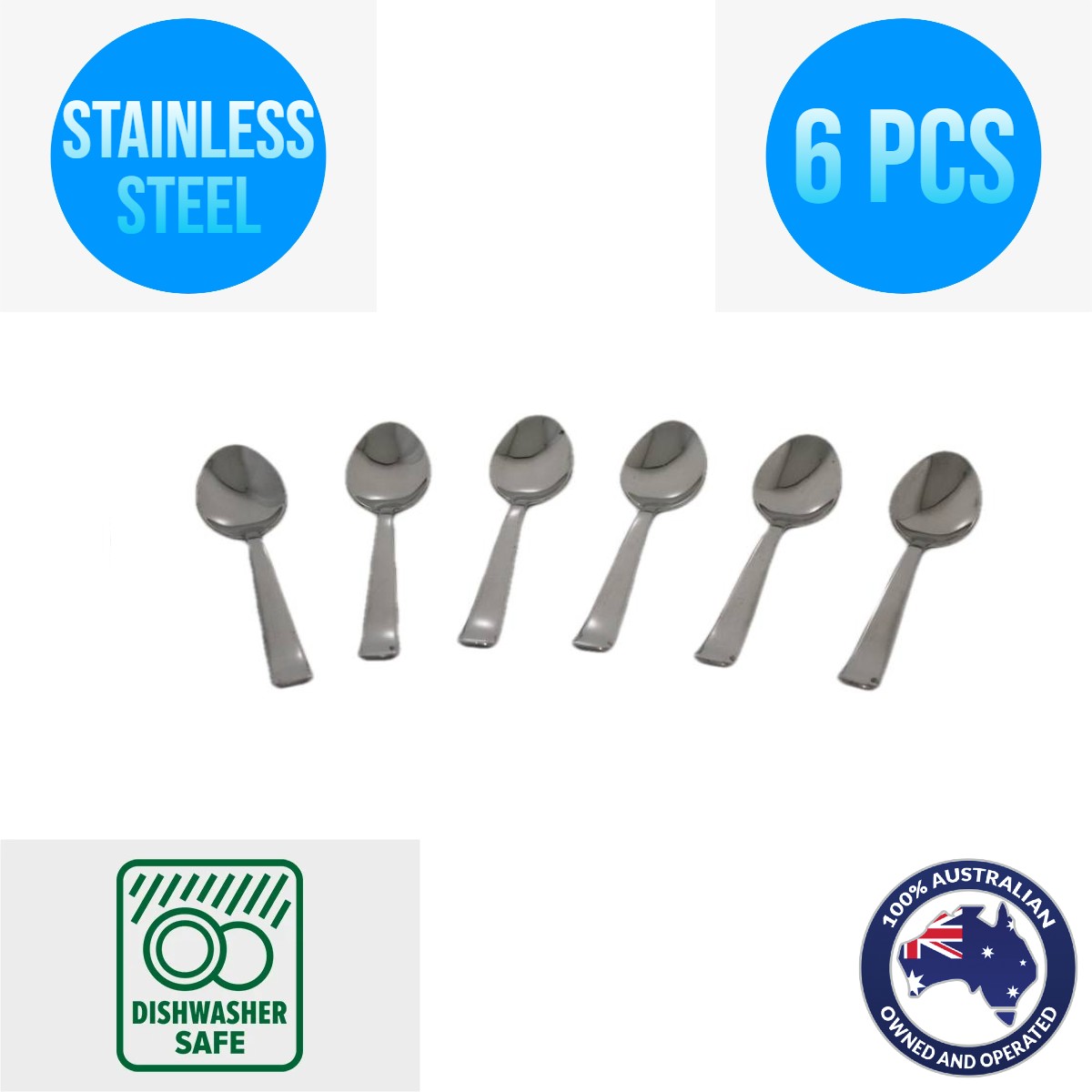 6 X Stainless Steel dinner lunch spoons Dining Cutlery