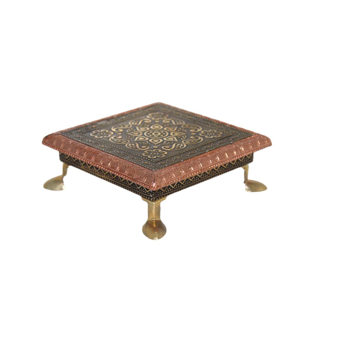 6” x 6” Indian Bajot Bajoth Pooja Puja Chowki Small Low Table For Staute (O B)
