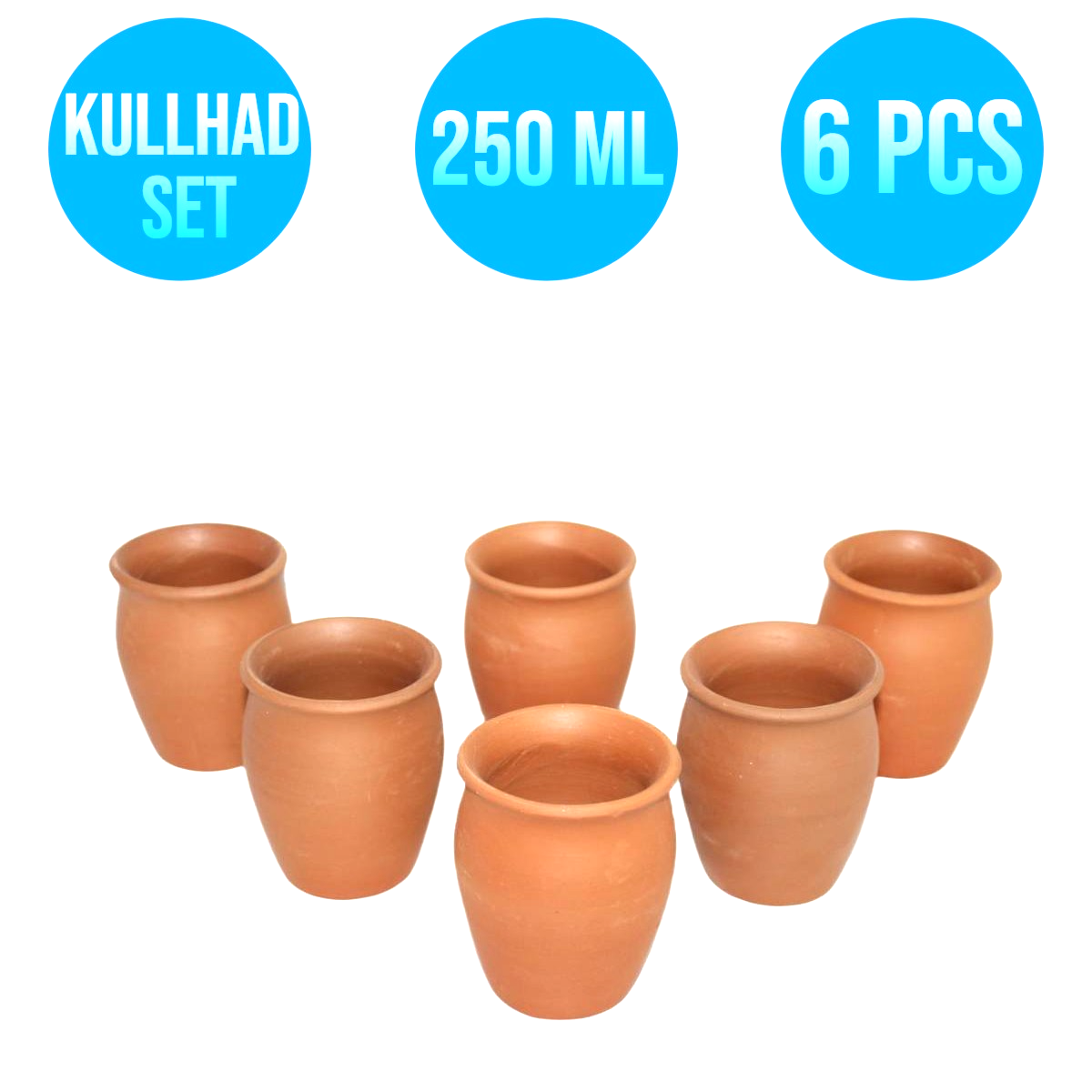 6 PCS Set Clay Kullhad Tea Cup (Only Pick Up)