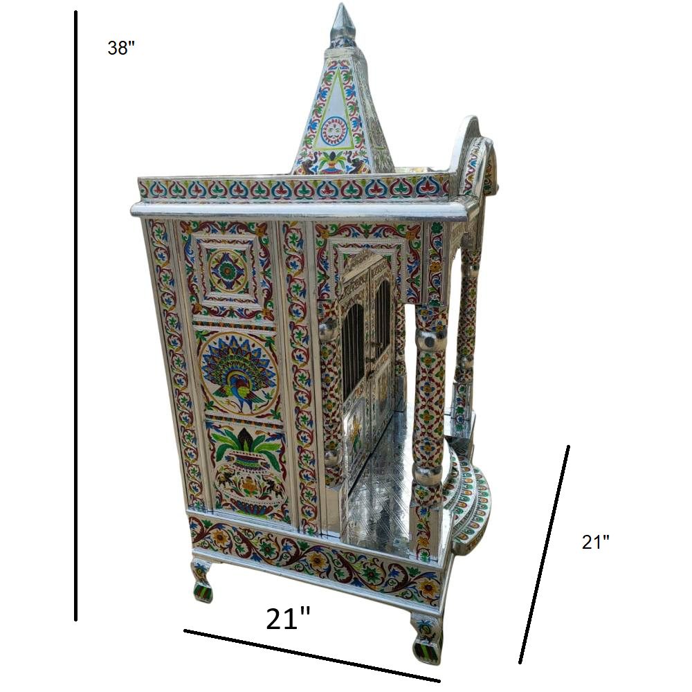 JK 21 21 Aluminium Minakari TEMPLE Home PUJA Ghar POOJA Mandir Hindu TEMPLE (Pick Up Price)
