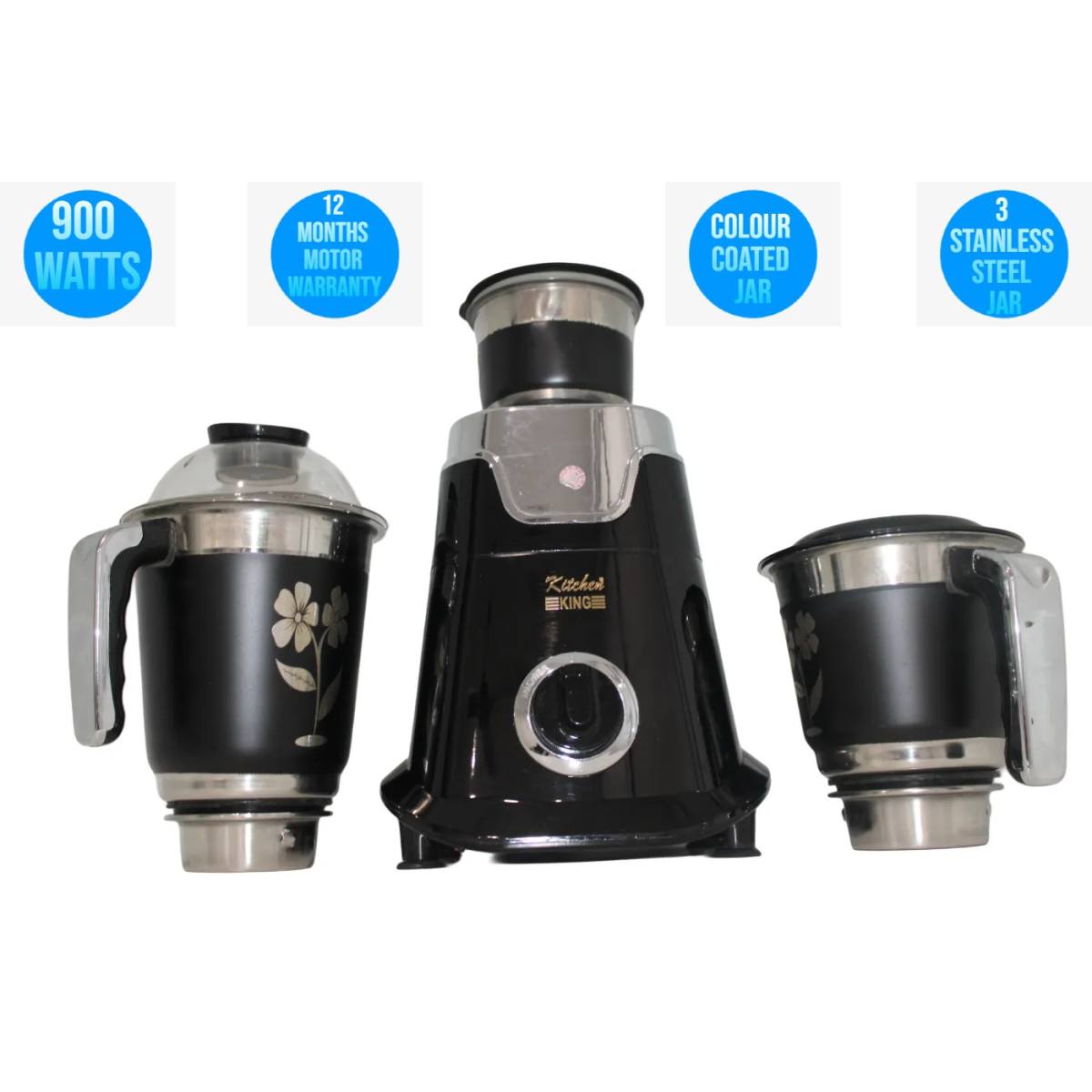 Indian mixer grinder Blender 900 WT with 3 Jars (1 Year Motor warranty) AU
