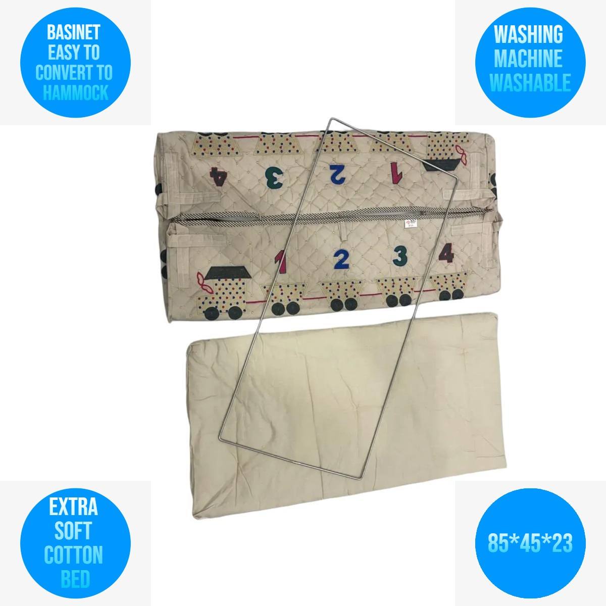 Premium Indian style baby cradle Ghodiyu Portable cradle,hammock with BAVADIYA & PATCH RING KHOYA