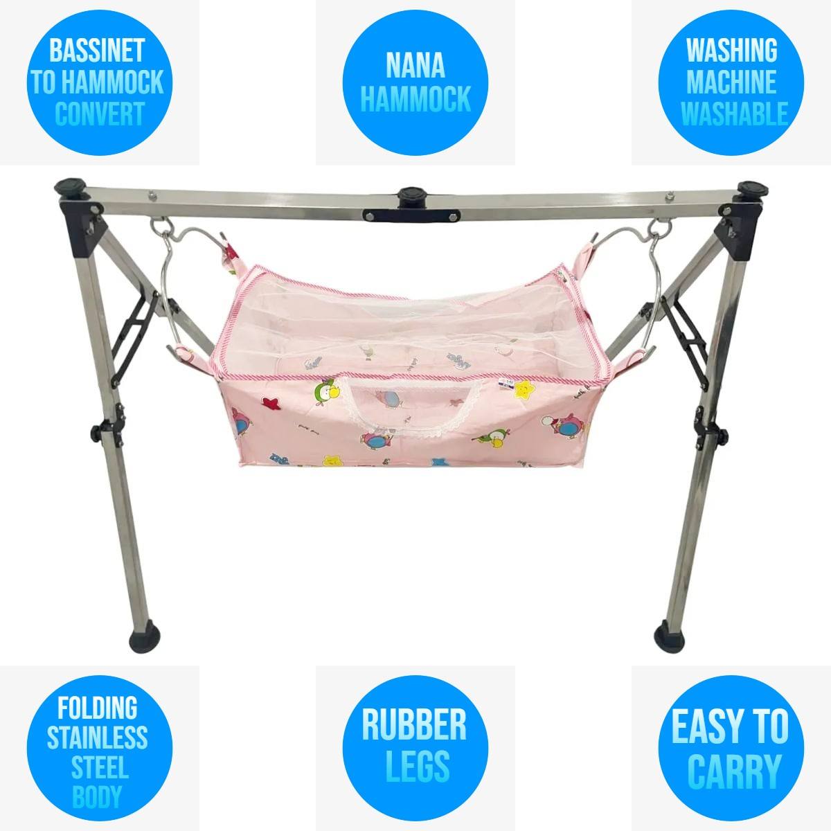 Stainless Steel Premium Indian style baby cradle Ghodiyu Portable cradle,hammock with Small Ring
